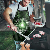 New Zealand Matariki Tupuarangi Apron Maori Moko Green Galaxy LT05 - Polynesian Pride