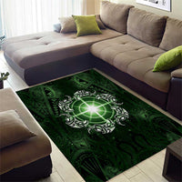 New Zealand Matariki Tupuarangi Area Rug Maori Moko Green Galaxy