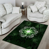 New Zealand Matariki Tupuarangi Area Rug Maori Moko Green Galaxy