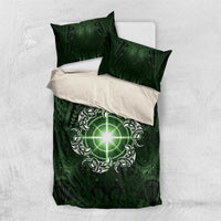 New Zealand Matariki Tupuarangi Bedding Set Maori Moko Green Galaxy LT05 US Twin 172cm x 218cm Green - Polynesian Pride