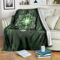 New Zealand Matariki Tupuarangi Blanket Maori Moko Green Galaxy LT05 Green - Polynesian Pride