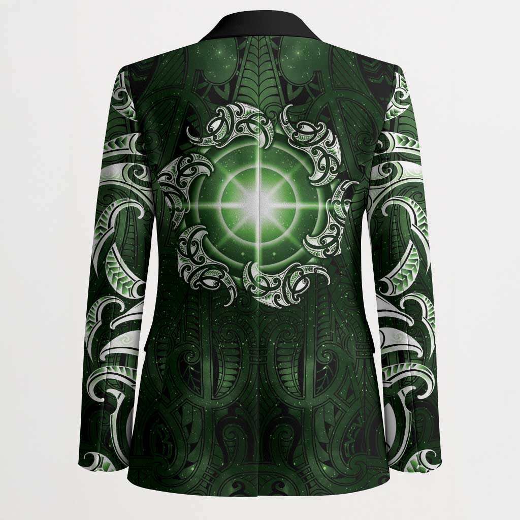 New Zealand Matariki Tupuarangi Blazer Maori Moko Green Galaxy LT05 - Polynesian Pride