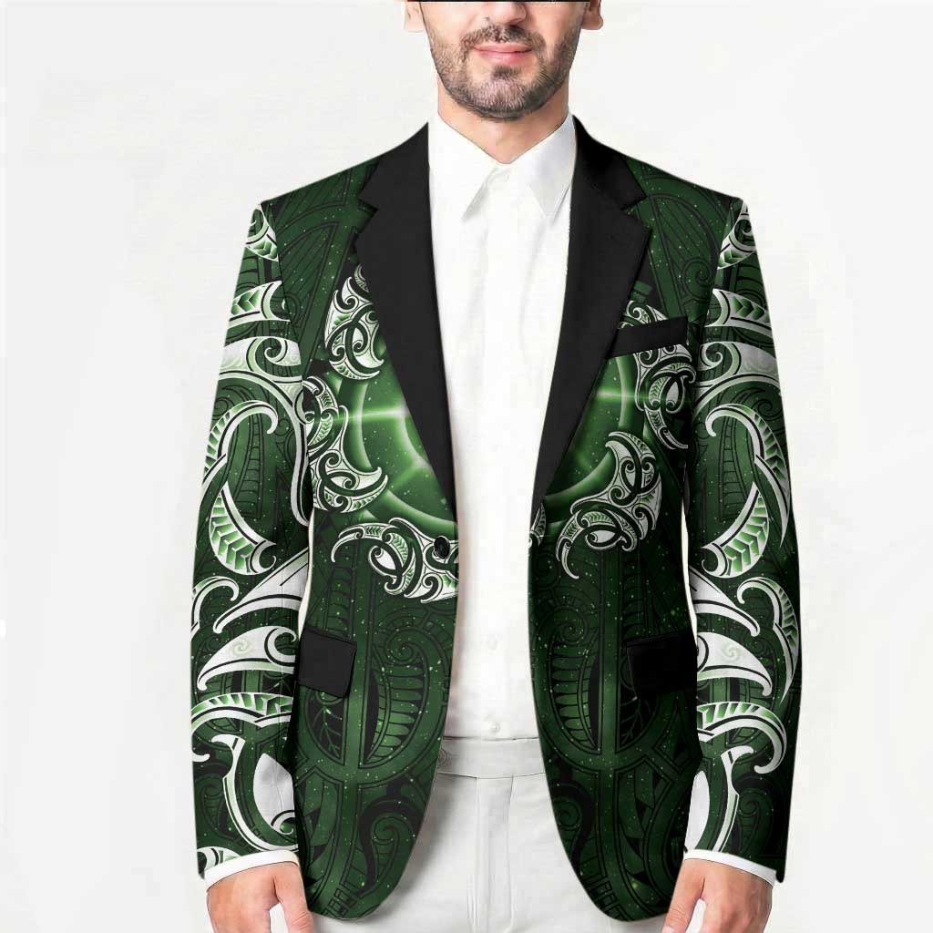 New Zealand Matariki Tupuarangi Blazer Maori Moko Green Galaxy LT05 - Polynesian Pride