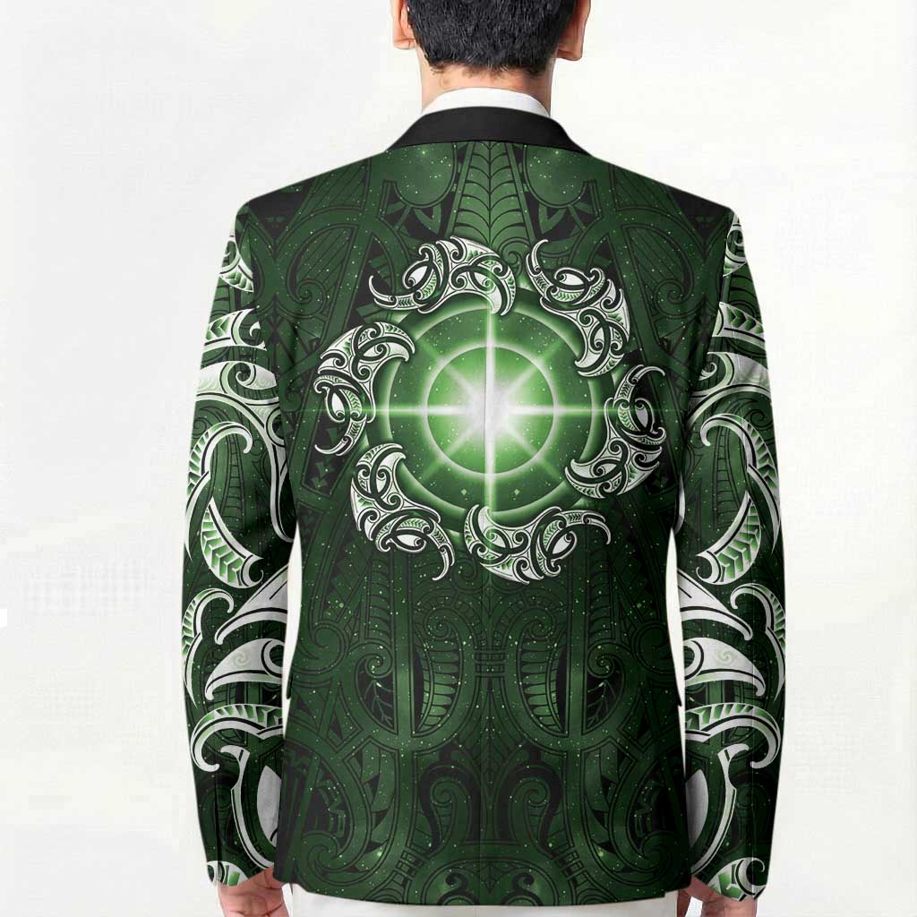 New Zealand Matariki Tupuarangi Blazer Maori Moko Green Galaxy LT05 - Polynesian Pride