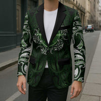 New Zealand Matariki Tupuarangi Blazer Maori Moko Green Galaxy LT05 - Polynesian Pride