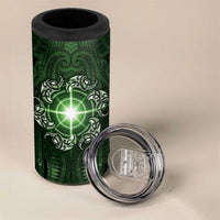 New Zealand Matariki Tupuarangi 4 in 1 Can Cooler Tumbler Maori Moko Green Galaxy