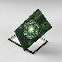 New Zealand Matariki Tupuarangi Canvas Wall Art Maori Moko Green Galaxy LT05 With Frame Green - Polynesian Pride