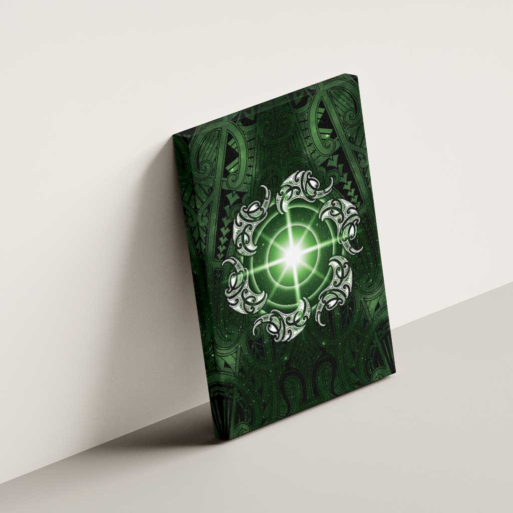 New Zealand Matariki Tupuarangi Canvas Wall Art Maori Moko Green Galaxy LT05 - Polynesian Pride