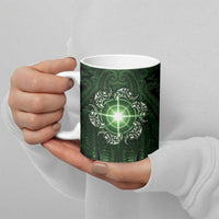 New Zealand Matariki Tupuarangi Ceramic Mug Maori Moko Green Galaxy LT05 - Polynesian Pride
