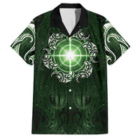 New Zealand Matariki Tupuarangi Family Matching Long Sleeve Bodycon Dress and Hawaiian Shirt Maori Moko Green Galaxy