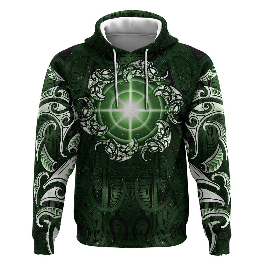 New Zealand Matariki Tupuarangi Hoodie Maori Moko Green Galaxy