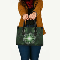 New Zealand Matariki Tupuarangi Leather Bag Maori Moko Green Galaxy LT05 - Polynesian Pride