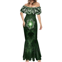 New Zealand Matariki Tupuarangi Mermaid Dress Maori Moko Green Galaxy