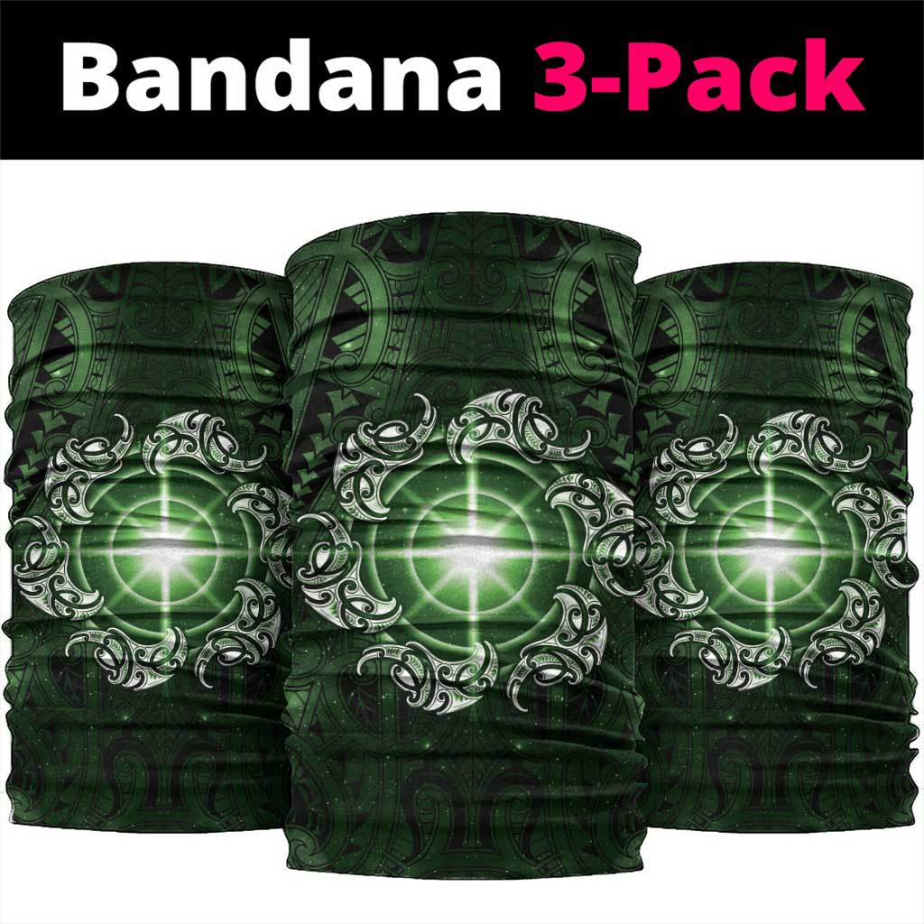 New Zealand Matariki Tupuarangi Neck Gaiter Maori Moko Green Galaxy LT05 package One Size: 25*50cm Green - Polynesian Pride