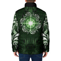 New Zealand Matariki Tupuarangi Padded Jacket Maori Moko Green Galaxy LT05 - Polynesian Pride