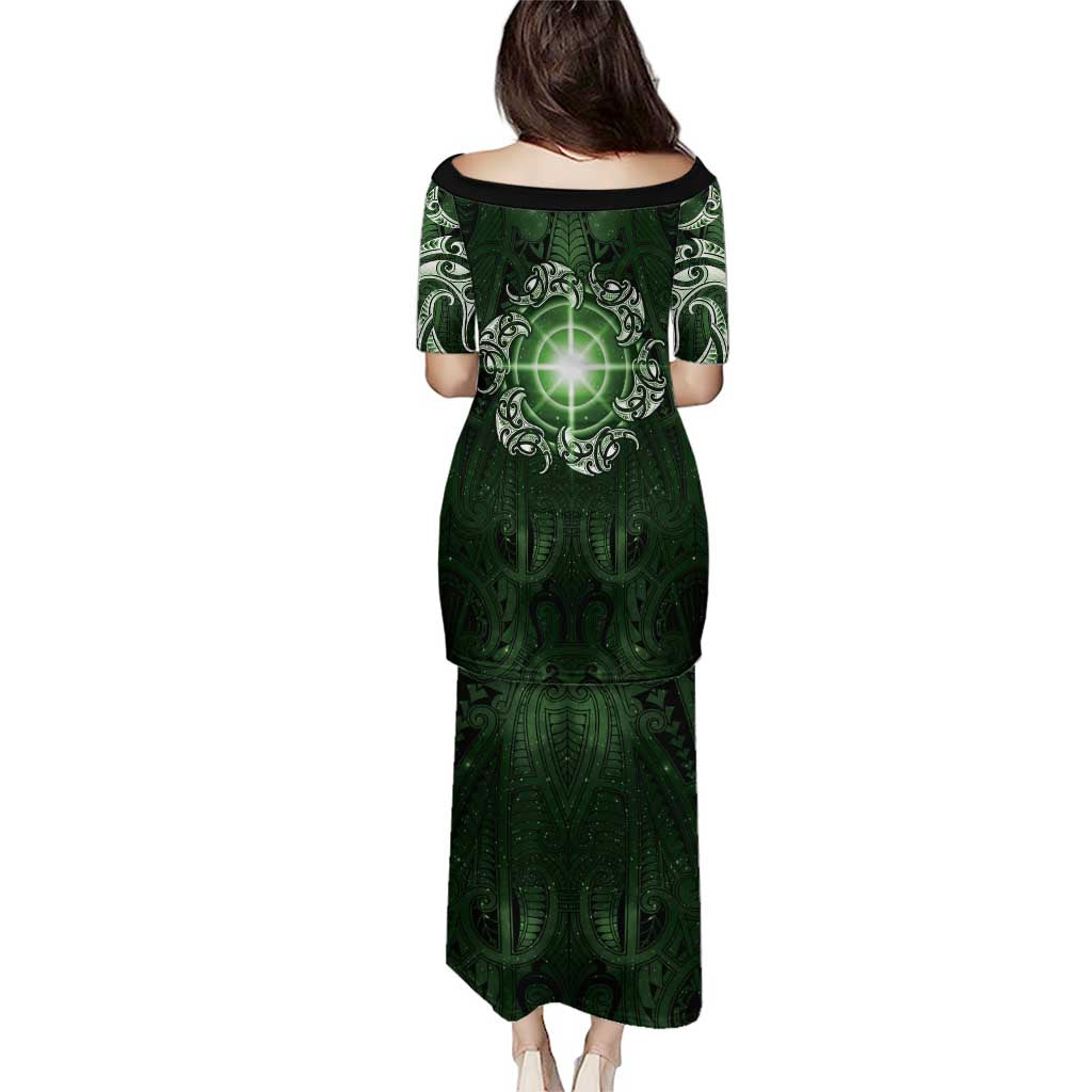 New Zealand Matariki Tupuarangi Puletasi Maori Moko Green Galaxy LT05 - Polynesian Pride