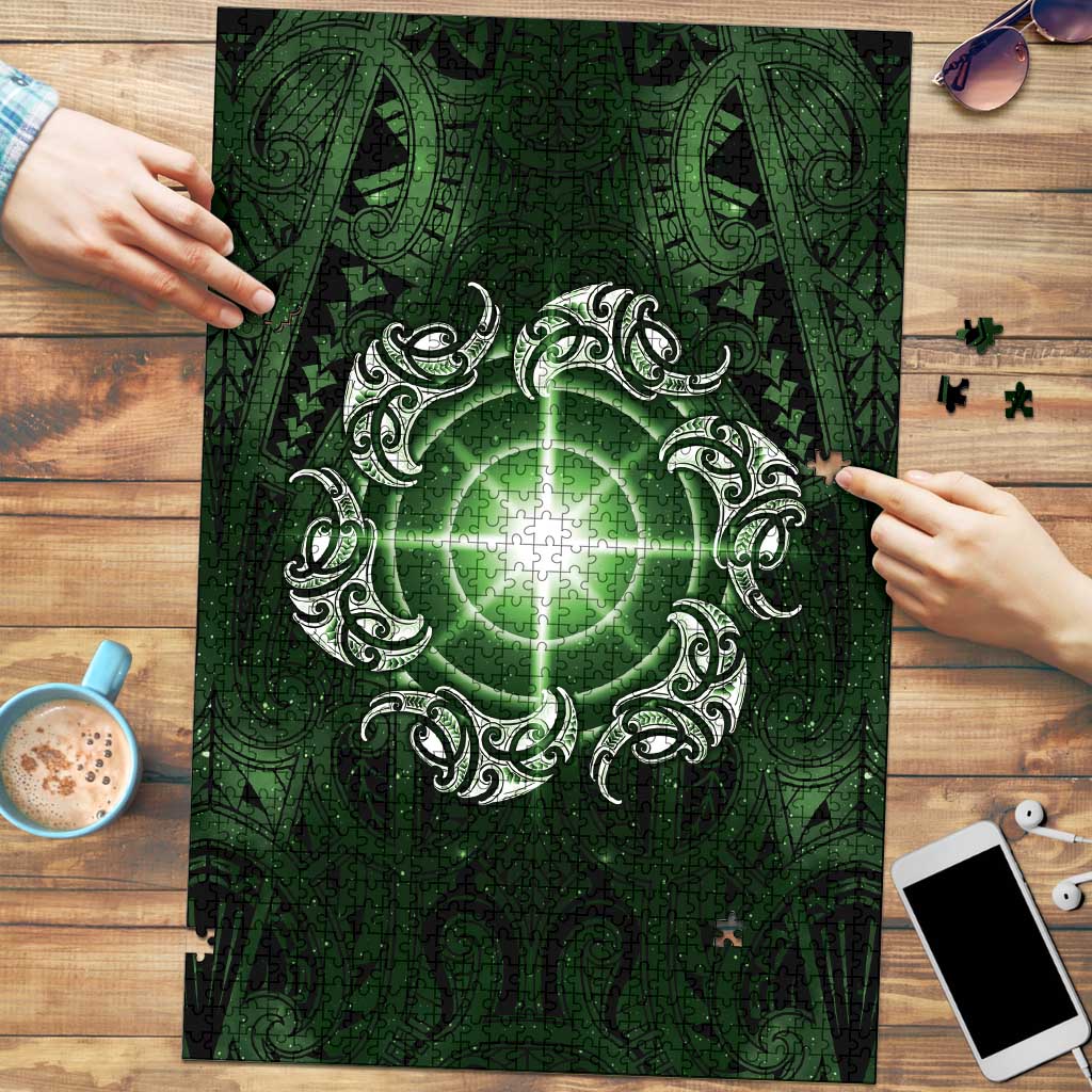 New Zealand Matariki Tupuarangi Puzzle Maori Moko Green Galaxy LT05 Green - Polynesian Pride
