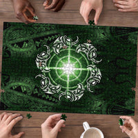 New Zealand Matariki Tupuarangi Puzzle Maori Moko Green Galaxy LT05 - Polynesian Pride