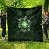 New Zealand Matariki Tupuarangi Quilt Maori Moko Green Galaxy LT05 - Polynesian Pride