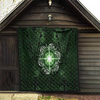New Zealand Matariki Tupuarangi Quilt Maori Moko Green Galaxy LT05 - Polynesian Pride