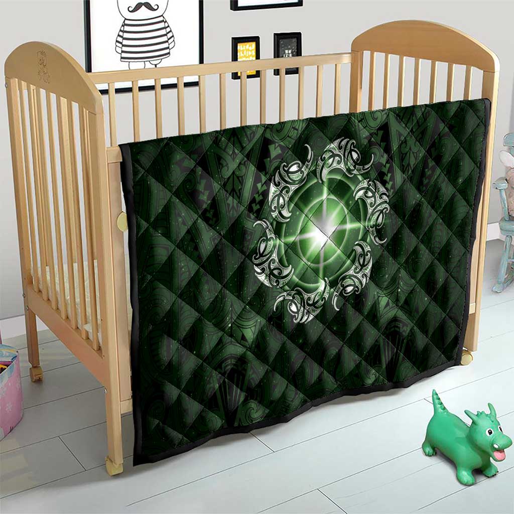 New Zealand Matariki Tupuarangi Quilt Maori Moko Green Galaxy LT05 - Polynesian Pride