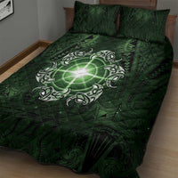 New Zealand Matariki Tupuarangi Quilt Bed Set Maori Moko Green Galaxy LT05 - Polynesian Pride