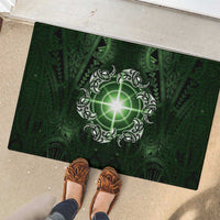 New Zealand Matariki Tupuarangi Rubber Doormat Maori Moko Green Galaxy LT05 - Polynesian Pride