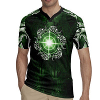 New Zealand Matariki Tupuarangi Rugby Jersey Maori Moko Green Galaxy LT05 - Polynesian Pride
