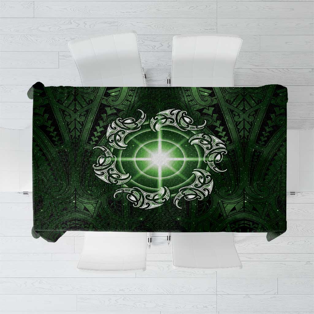 New Zealand Matariki Tupuarangi Tablecloth Maori Moko Green Galaxy LT05 Green - Polynesian Pride