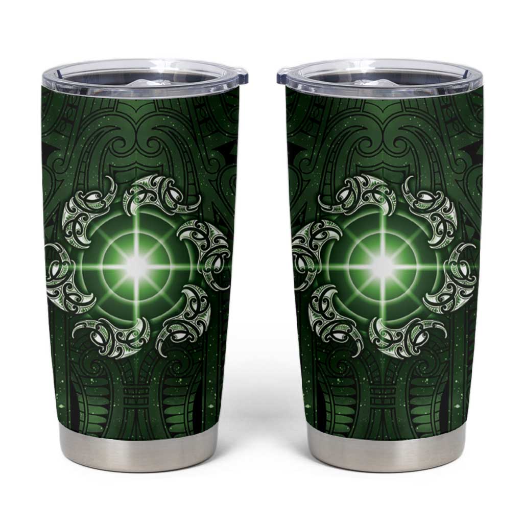 New Zealand Matariki Tupuarangi Tumbler Cup Maori Moko Green Galaxy LT05 Green - Polynesian Pride