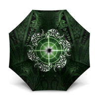 New Zealand Matariki Tupuarangi Umbrella Maori Moko Green Galaxy LT05 One Size Folded 11.42 inch Opened Diameter 37.4 inch Green - Polynesian Pride