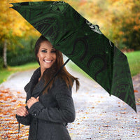 New Zealand Matariki Tupuarangi Umbrella Maori Moko Green Galaxy LT05 - Polynesian Pride
