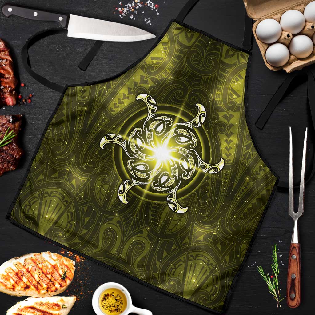 New Zealand Matariki Hiwaiterangi Apron Maori Moko Yellow Galaxy LT05 Yellow - Polynesian Pride