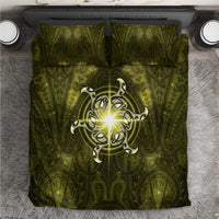 New Zealand Matariki Hiwaiterangi Bedding Set Maori Moko Yellow Galaxy LT05 Yellow - Polynesian Pride