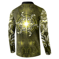 New Zealand Matariki Hiwaiterangi Button Sweatshirt Maori Moko Yellow Galaxy