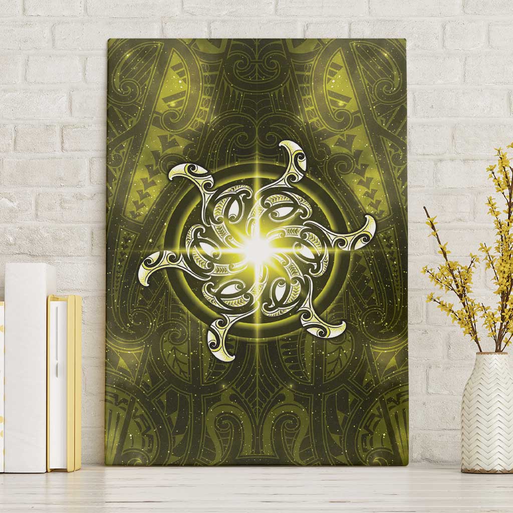 New Zealand Matariki Hiwaiterangi Canvas Wall Art Maori Moko Yellow Galaxy LT05 Without Frame Yellow - Polynesian Pride