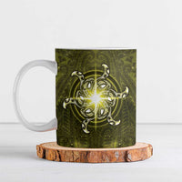 New Zealand Matariki Hiwaiterangi Ceramic Mug Maori Moko Yellow Galaxy LT05 Yellow - Polynesian Pride