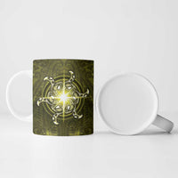 New Zealand Matariki Hiwaiterangi Ceramic Mug Maori Moko Yellow Galaxy LT05 - Polynesian Pride