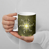 New Zealand Matariki Hiwaiterangi Ceramic Mug Maori Moko Yellow Galaxy LT05 - Polynesian Pride