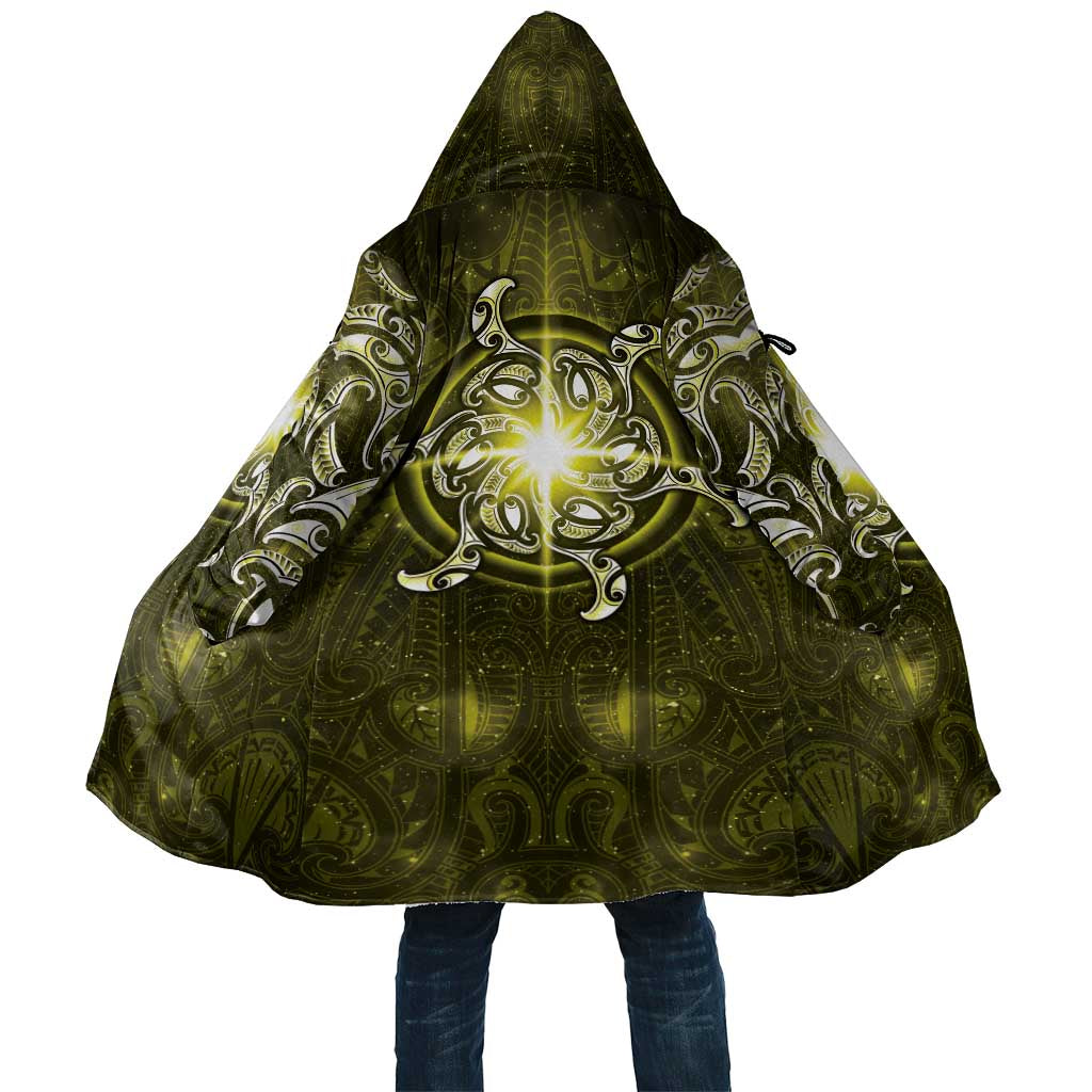 New Zealand Matariki Hiwaiterangi Cloak Maori Moko Yellow Galaxy LT05 Unisex Yellow - Polynesian Pride