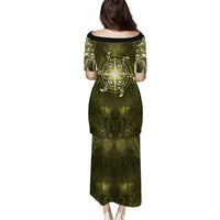New Zealand Matariki Hiwaiterangi Family Matching Puletasi and Hawaiian Shirt Maori Moko Yellow Galaxy