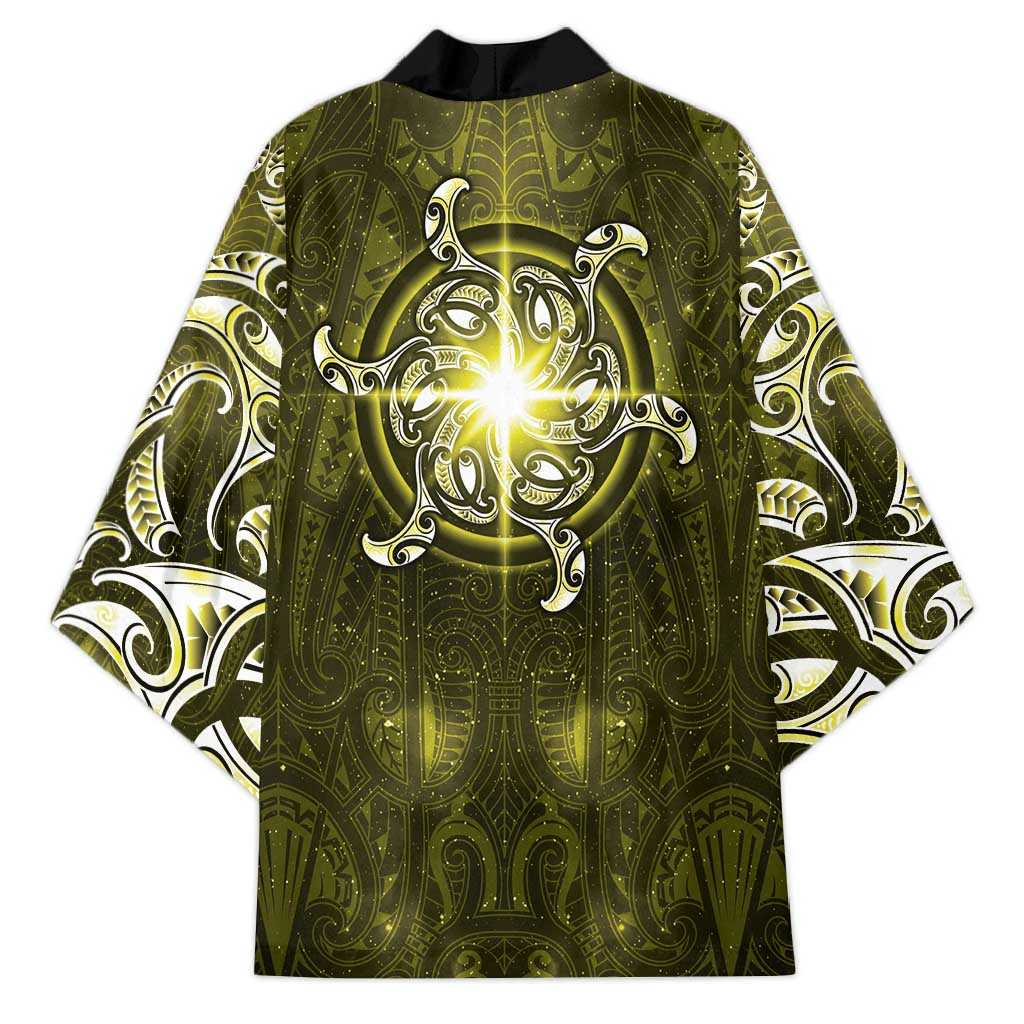 New Zealand Matariki Hiwaiterangi Kimono Maori Moko Yellow Galaxy LT05 - Polynesian Pride