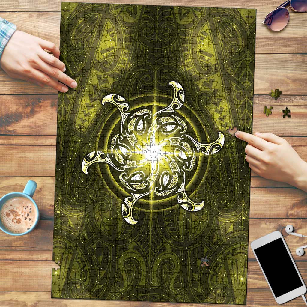 New Zealand Matariki Hiwaiterangi Puzzle Maori Moko Yellow Galaxy