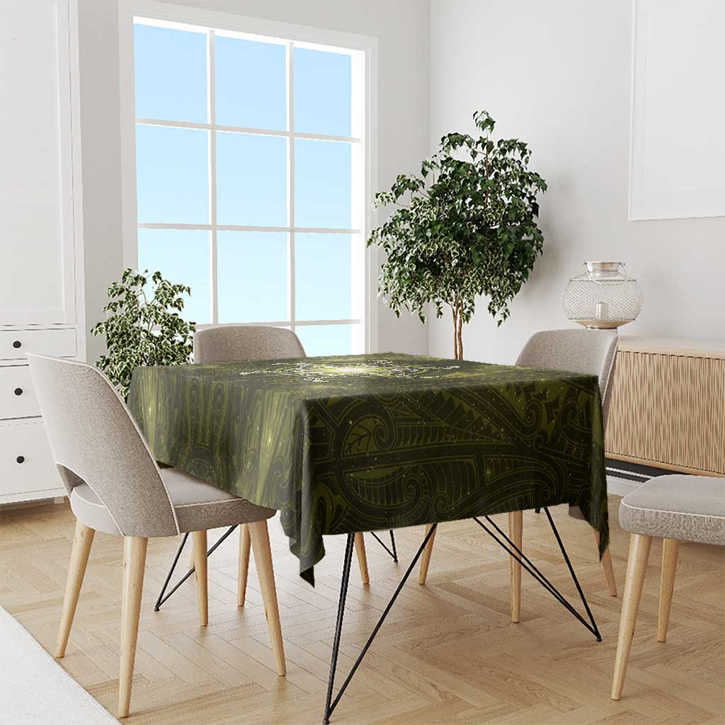 New Zealand Matariki Hiwaiterangi Tablecloth Maori Moko Yellow Galaxy LT05 - Polynesian Pride