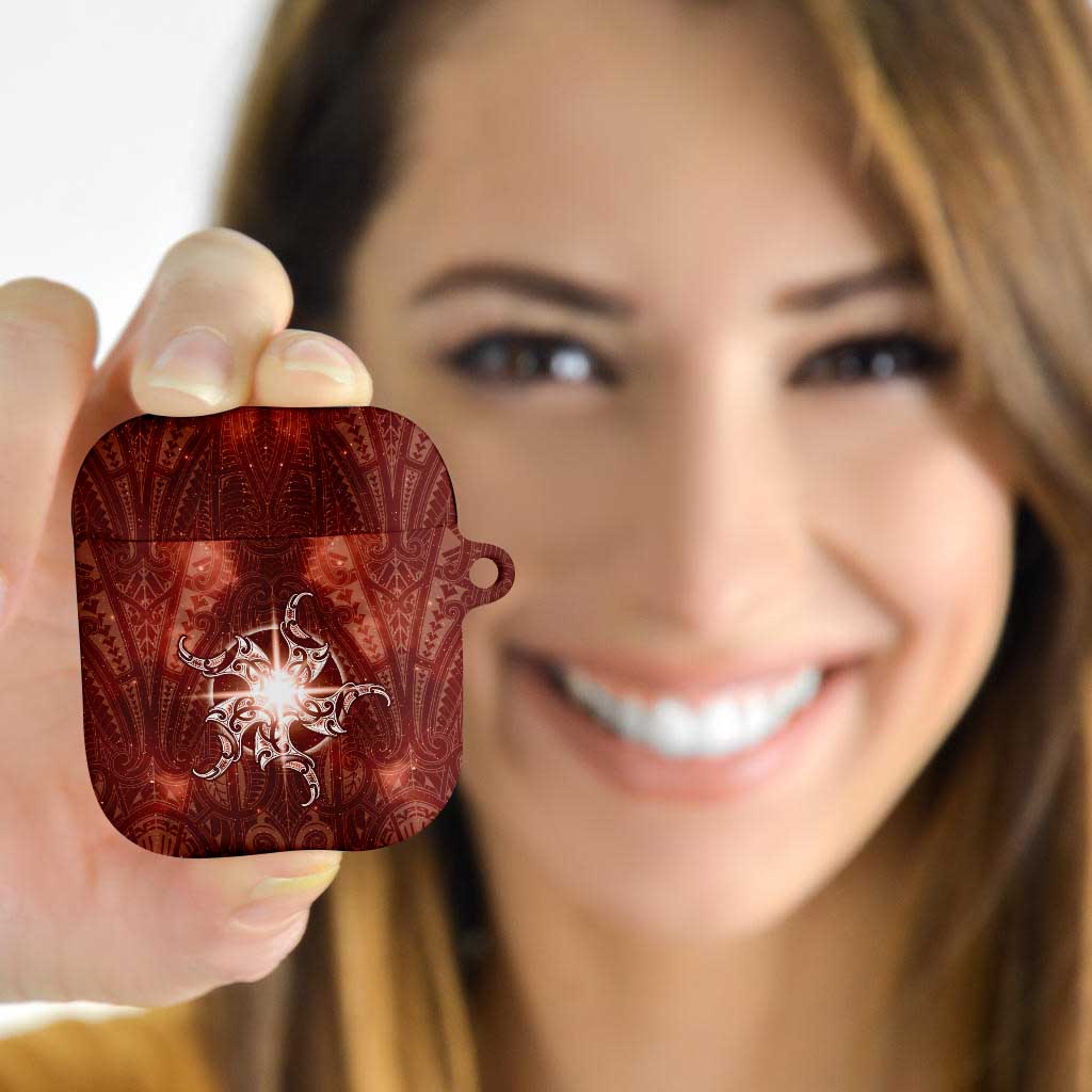 New Zealand Matariki Pohutukawa AirPods Case Maori Moko Red Galaxy