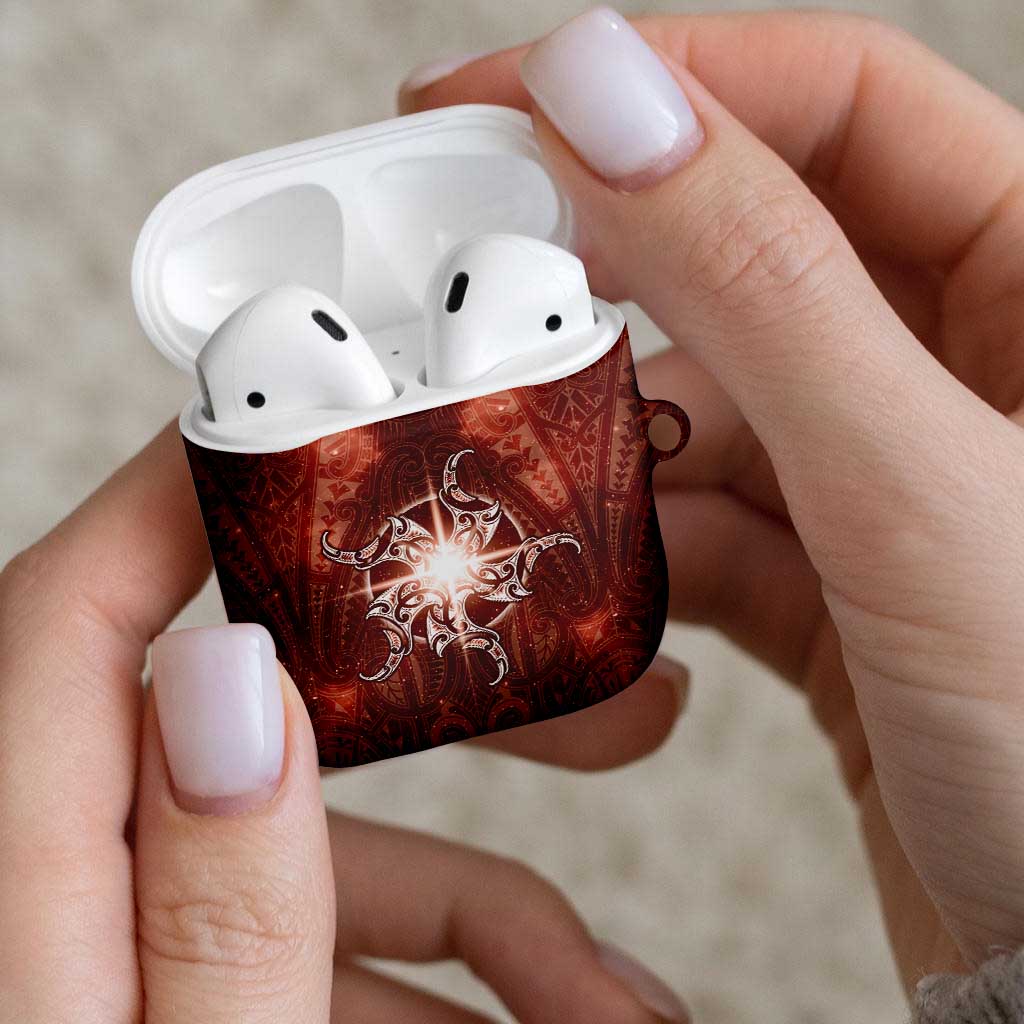 New Zealand Matariki Pohutukawa AirPods Case Maori Moko Red Galaxy