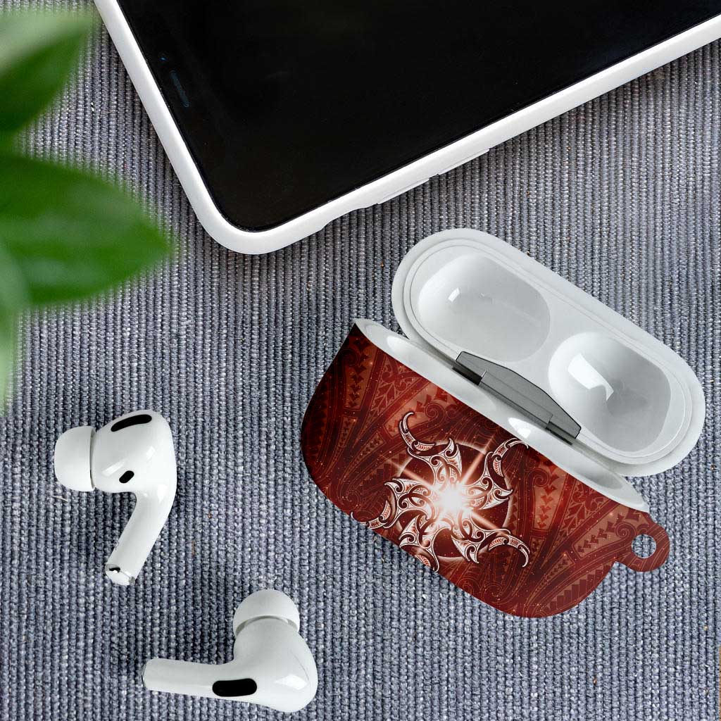 New Zealand Matariki Pohutukawa AirPods Case Maori Moko Red Galaxy