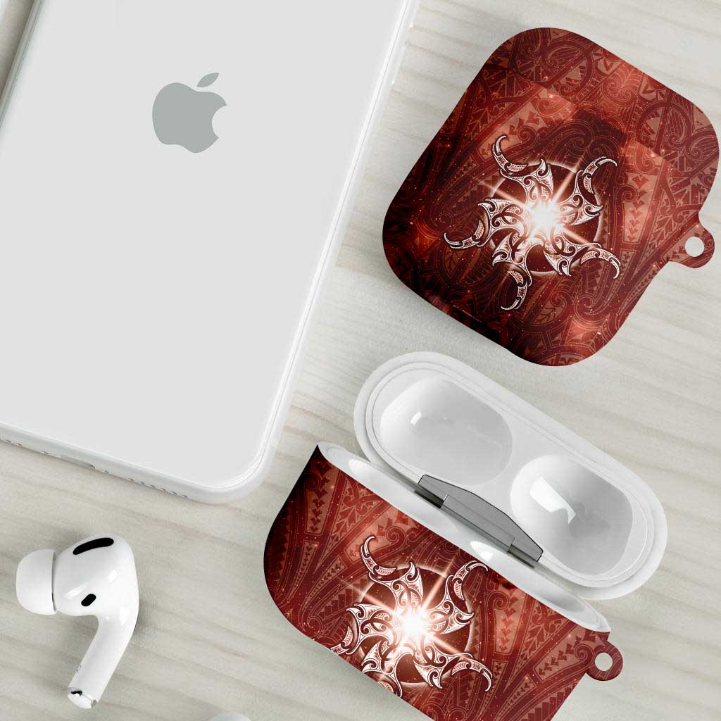 New Zealand Matariki Pohutukawa AirPods Case Maori Moko Red Galaxy