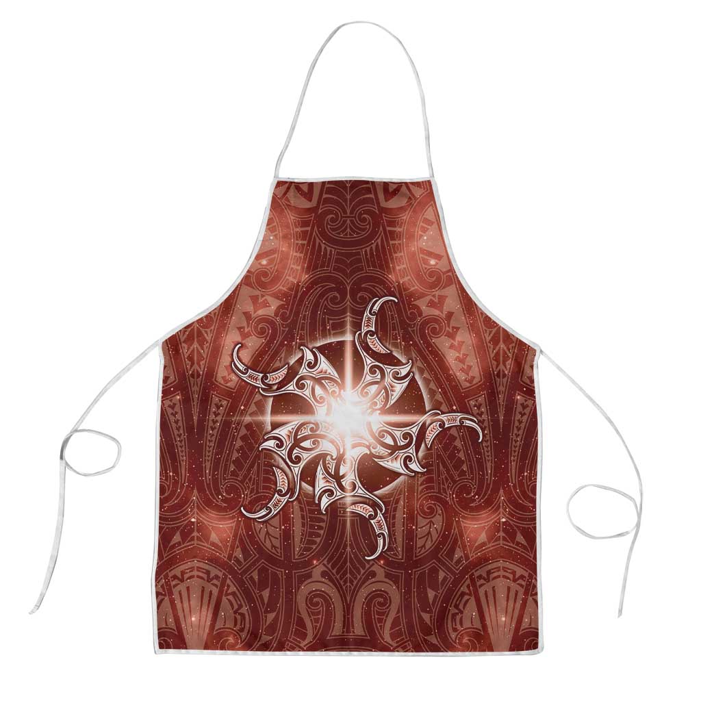 New Zealand Matariki Pohutukawa Apron Maori Moko Red Galaxy LT05 Red - Polynesian Pride