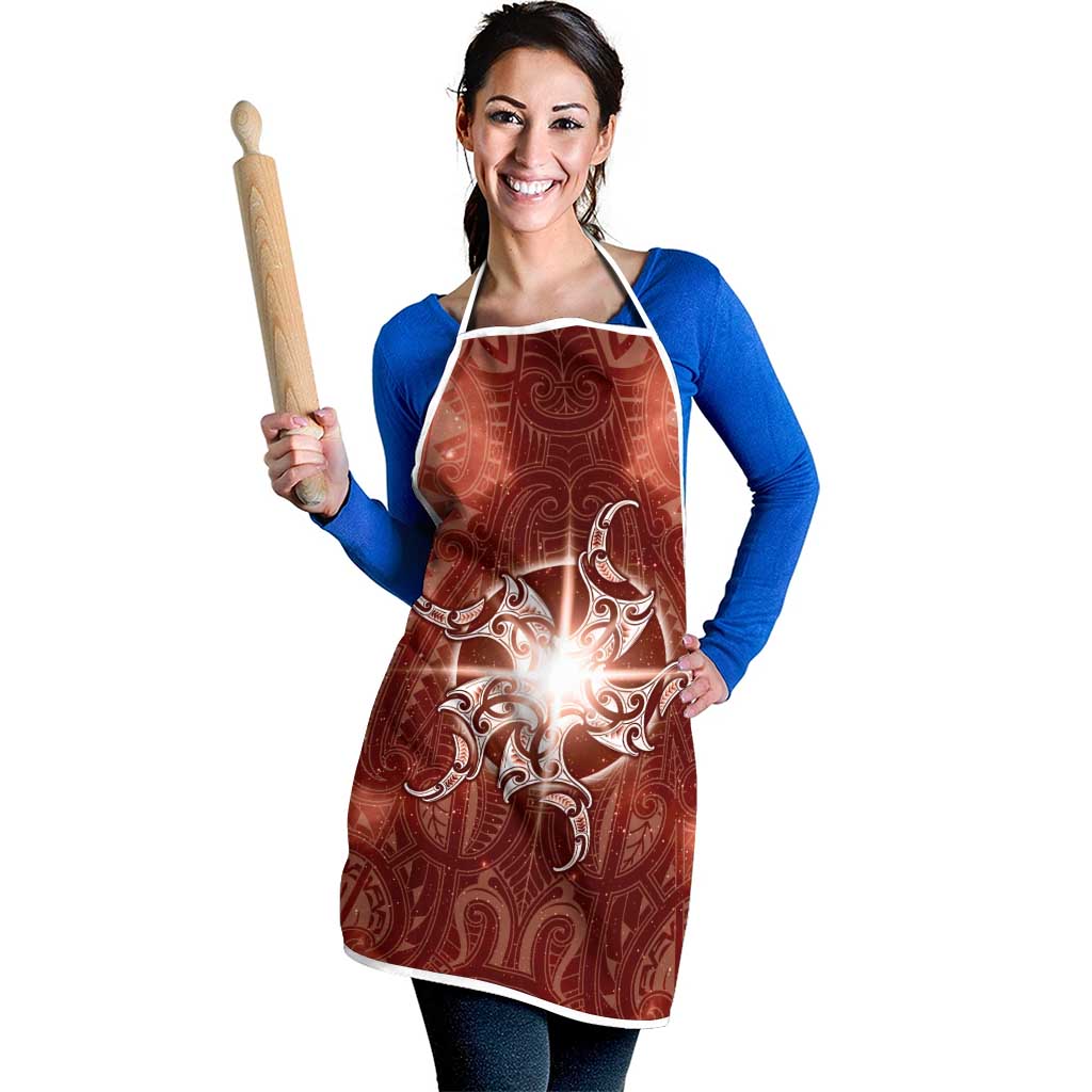 New Zealand Matariki Pohutukawa Apron Maori Moko Red Galaxy LT05 - Polynesian Pride